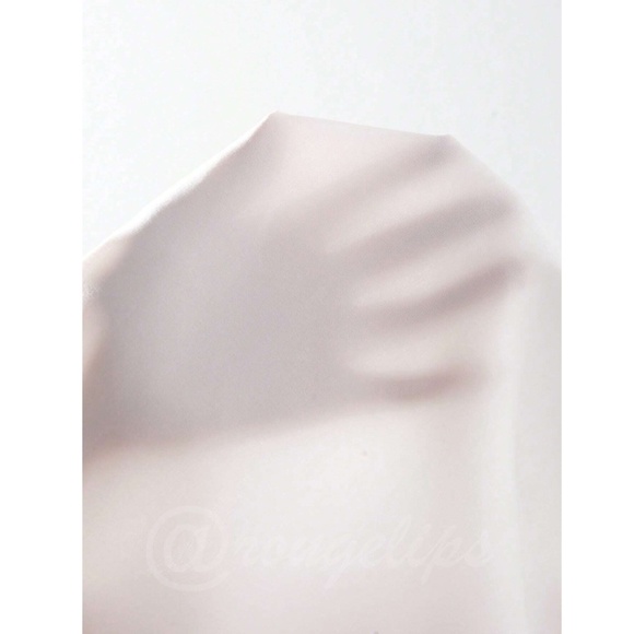 Beige V-Neck Long Lantern Sleeve Ruched Top Shirt Blouse - Picture 7 of 9